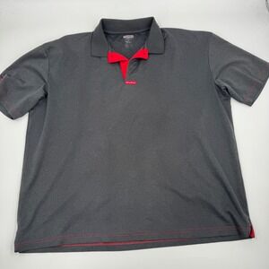 Dairy Queen Mens XL Polo Shirt Charcoal‎ Gray Red Contrast Stitch Uniform